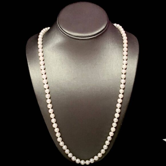 Akoya Pearl Necklace 14k Gold 27" 7.5 mm Certified $3,475 113100 - Picture 4 of 6